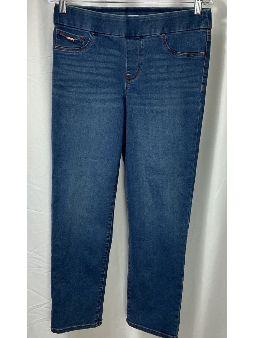 Nine West Women’s size 8 Pull On Jeans Blue Stretch Denim Straight Leg casual